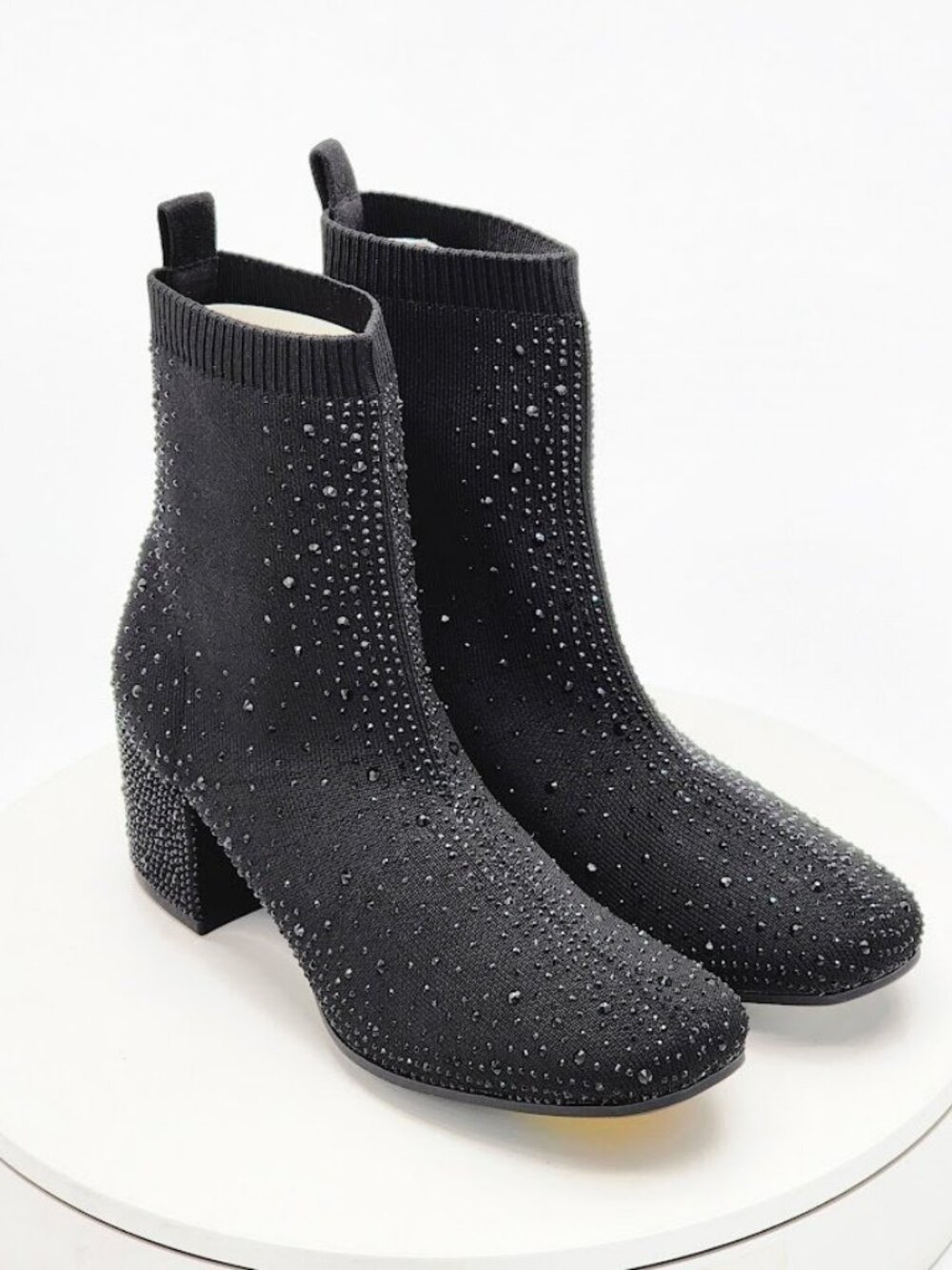 Kenneth Cole Reaction Renee Chelsea Jewel Black Rhinestone Boots Women’s 6 M NEW